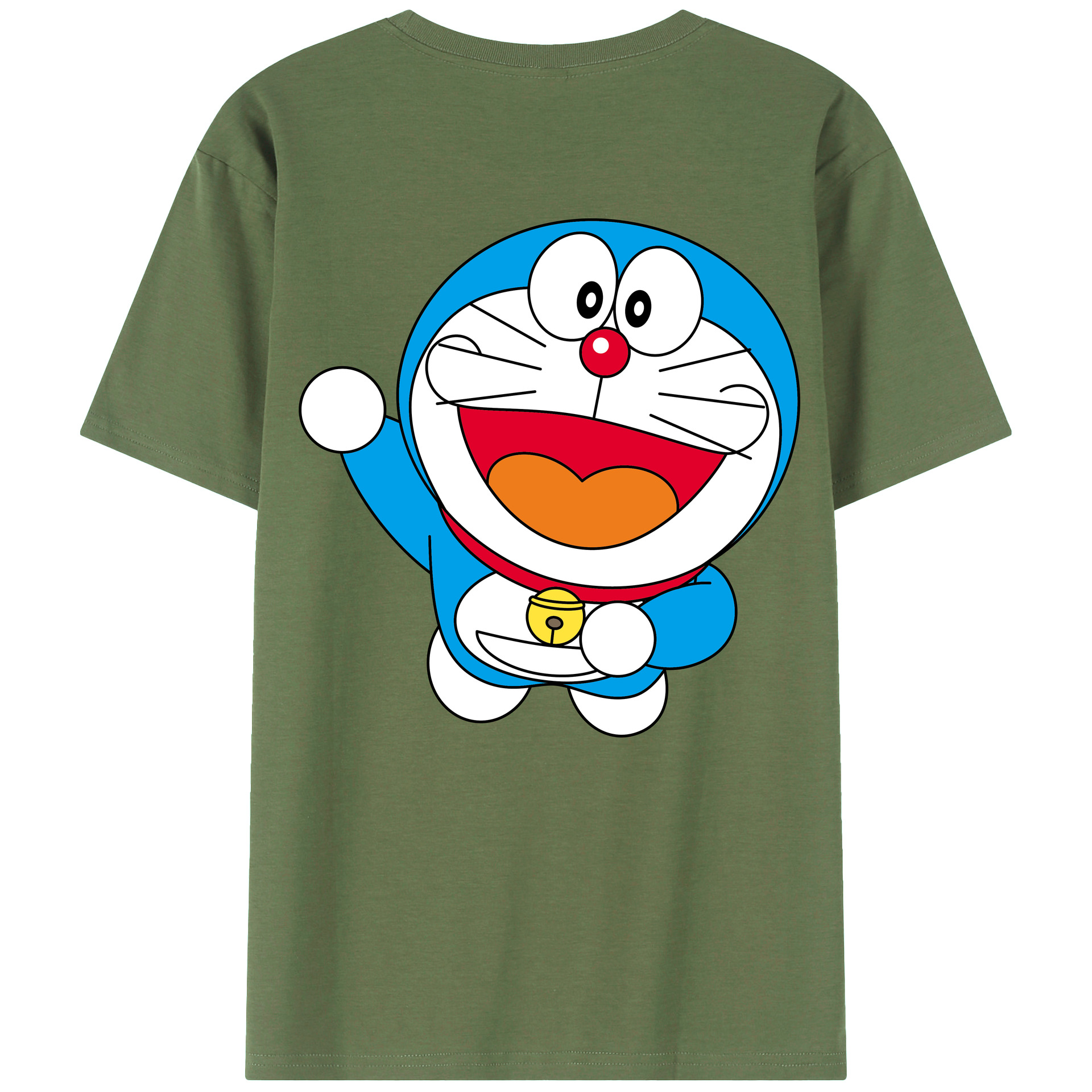 （画像用） ドラえもん Doraemon 綿100％ メンズ半袖Tシャツ（バックプリント） 通気性